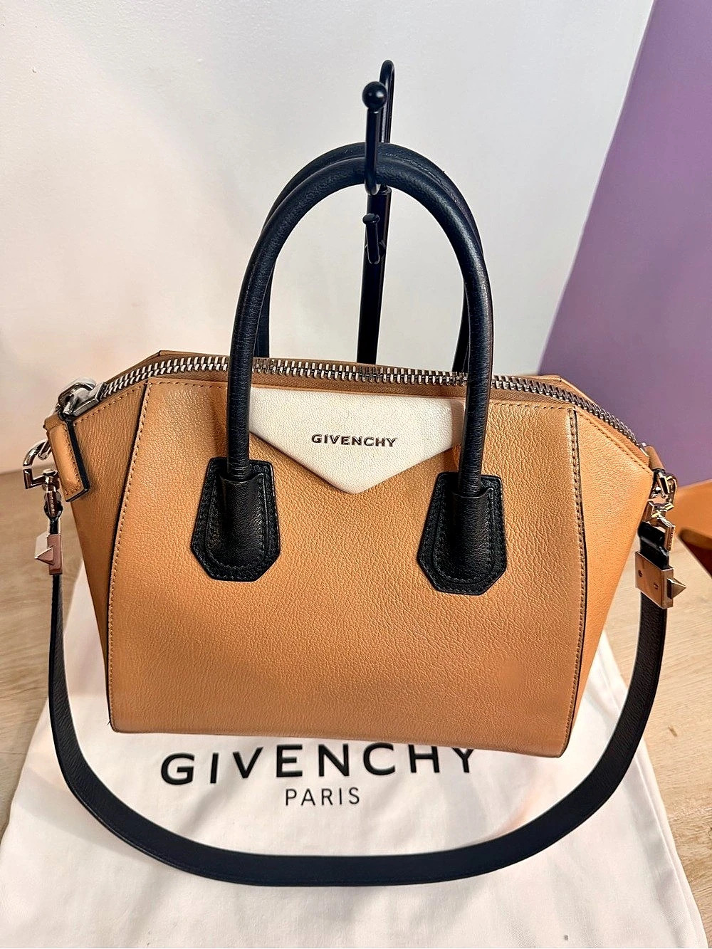 Givenchy Lucrezia Tote Structured Satchel Brown & Black